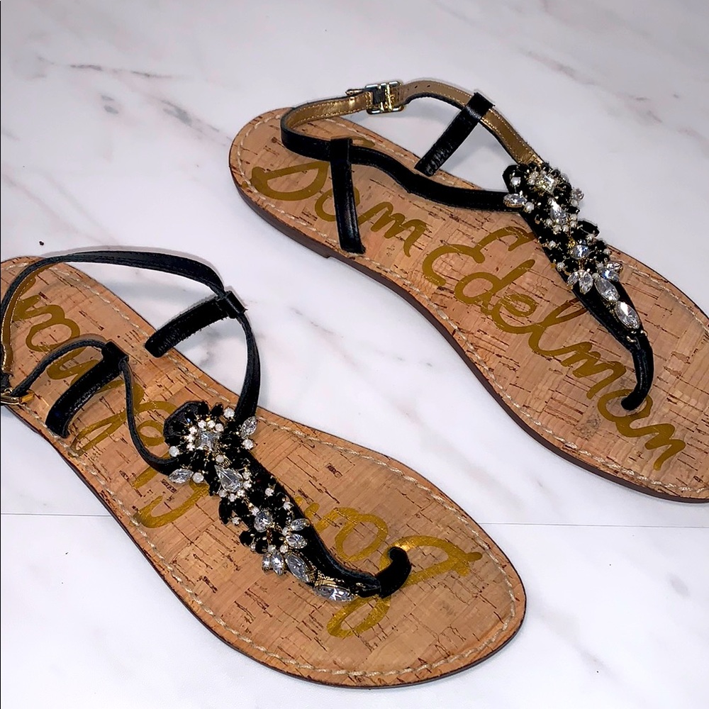 Sam Edelman Black Beaded Sandals